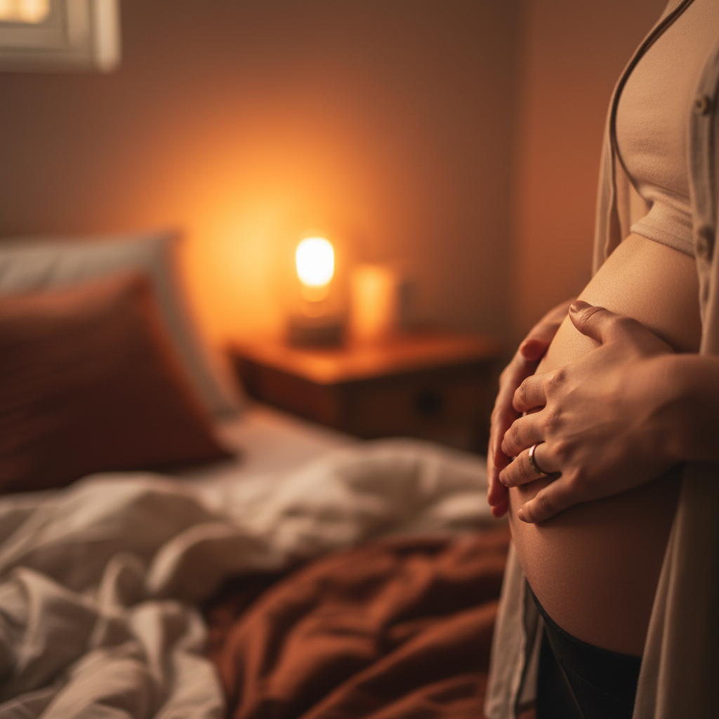 Personne tenant son abdomen douloureux cherchant une pommade naturelle pour hernie inguinale