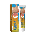 Hernia Relief Cream tube and packaging by herniarelief with illustration of hernia pain area