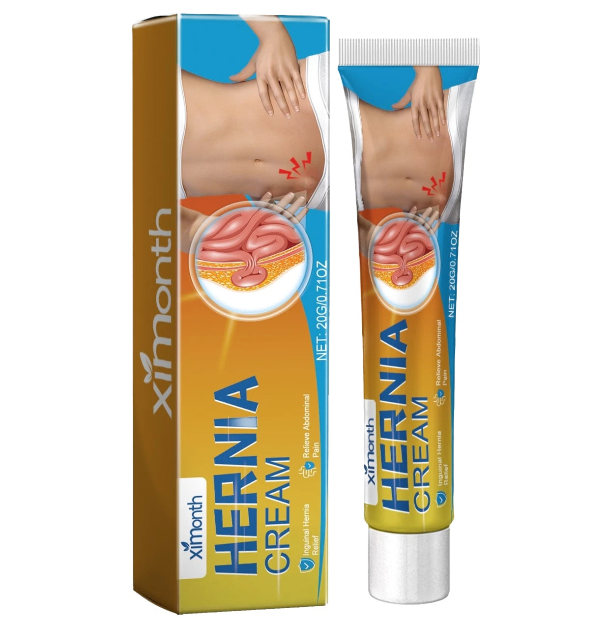 Hernia Pain Relief Cream 2 Pack (2 × 20g) – Cooling Herbal Hernia Cream with Mint & Ginger Extracts | Fast Absorbing Hernia Ointment for Daily Comfort