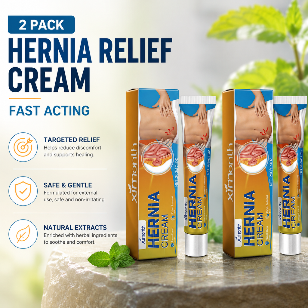 Two pack of Hernia Relief Cream by HerniaRelief fast acting with natural extracts for targeted relief