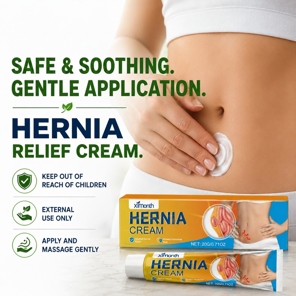 Ximonth Hernia Relief Cream gentle safe topical application for inguinal umbilical abdominal hernia natural herbal cream 20g